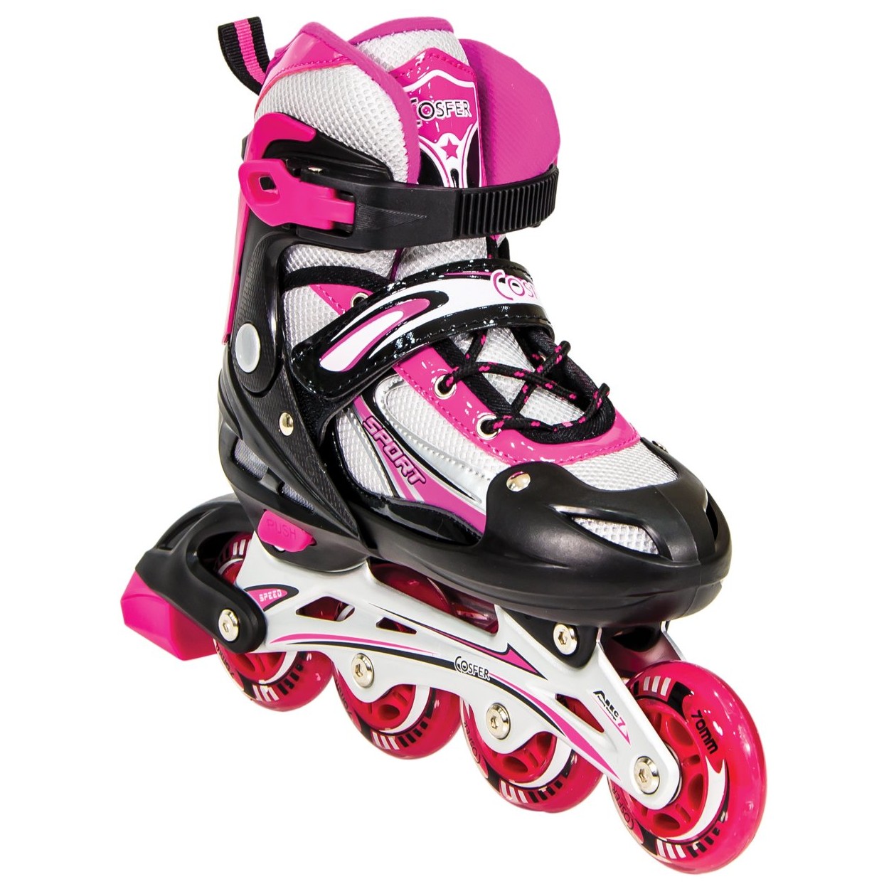 Cosfer CSFTE261PL Silikon Tekerlekli Alüminyum Paten 38-41 - Pembe